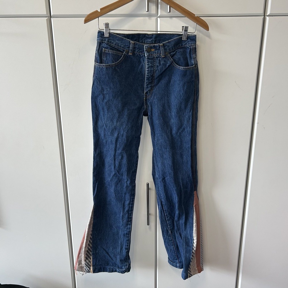 Vintage Brittania High Waisted Straight Leg Jeans Blue Denim Made in USA 26x29